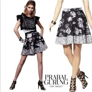 Prabal Gurung for Target Dark Academia Floral Skater High Rise Skirt Size 12